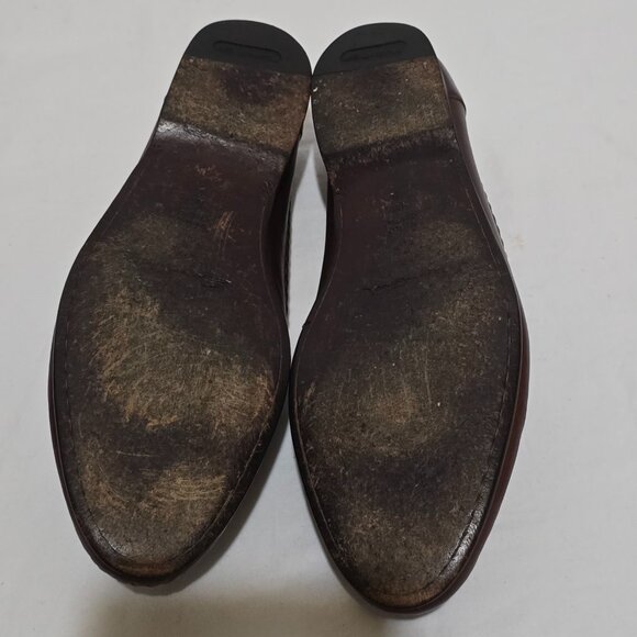 Santoni Leather Woven Loafer Made in Italy Brown - Sz 10.5B US - Picture 5 of 9